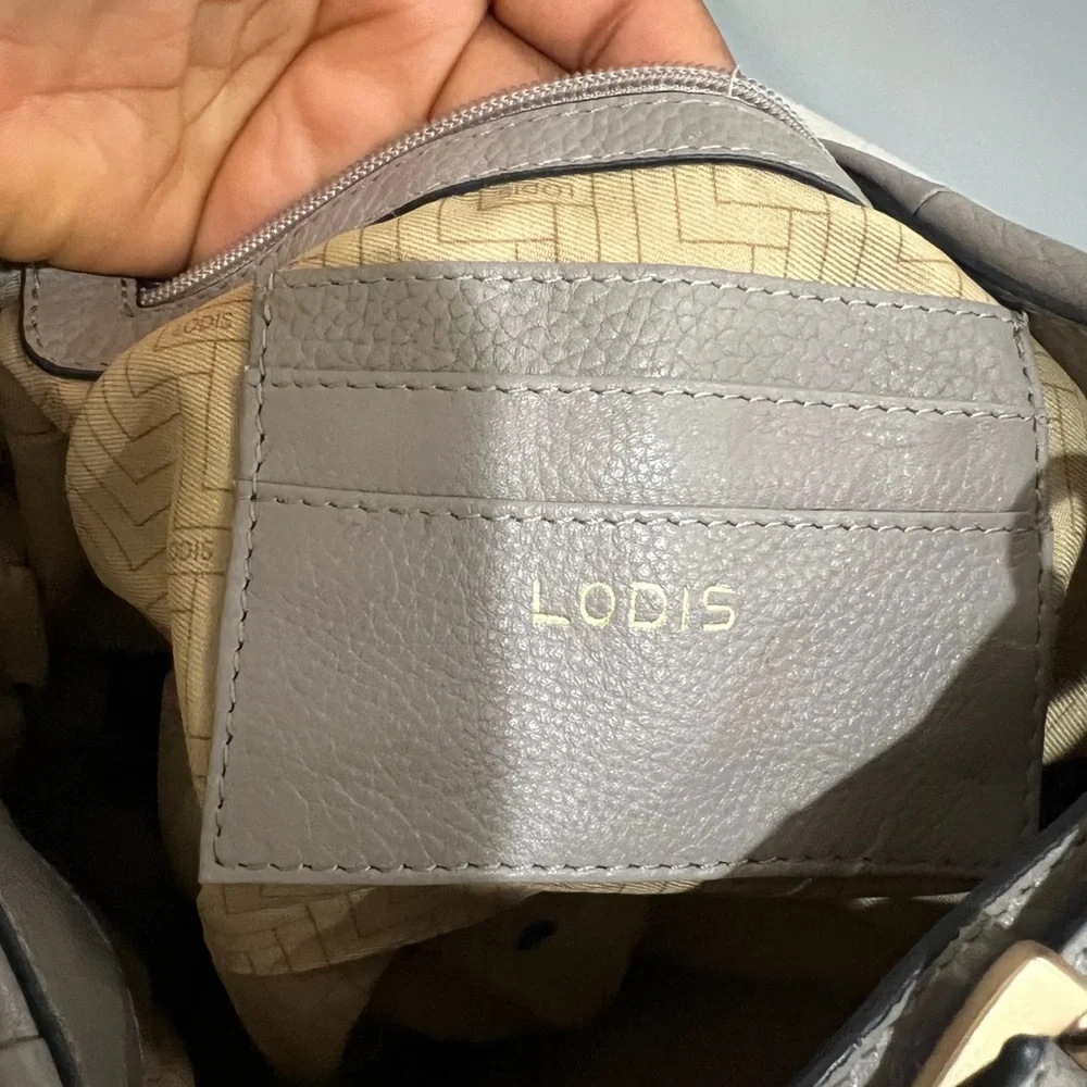LODIS Women's Majestic Grey Leather Hobo Side Pockets Bag Shoulder‎ Bag